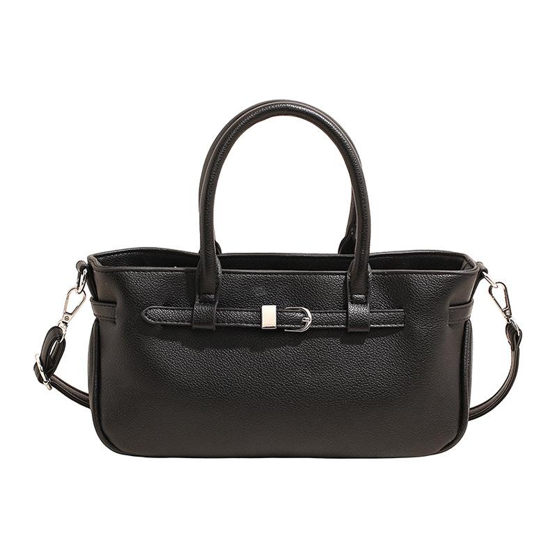 Minimalist Structured Tote Bag with Top Handle and Detachable Strap Elegant Women's Handbag for Office and Daily Use
