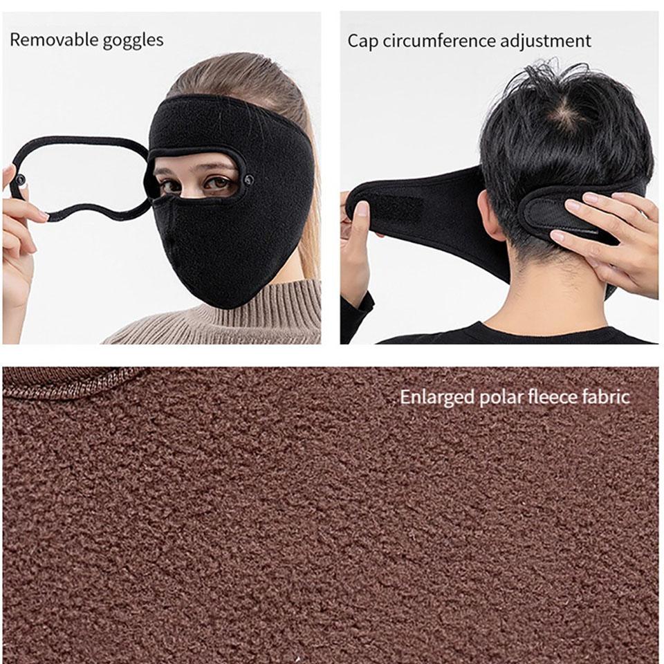 Getinfit Winter Extended Fleece Warm Mask Fleece Riding Windproof High Definition Goggles Hanging Ear Anti Fog And Dust Mask