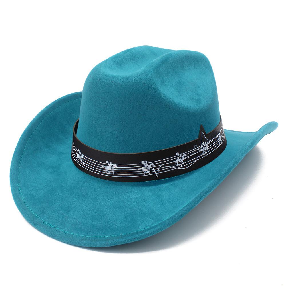 Fashion Music Festival Elements Suede One-word Cowboy Hat Multi-color Optional Male and Female Couples Festival Performance Hat