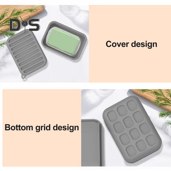 Leak-Proof Silicone Travel Soap Case with Drainage Lid Compact Design Portable Bar Soap Container Soap Holder