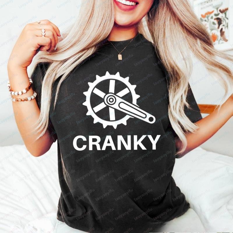 Cranky Tshirt Funny Bike Shirt Cycling Adult Humor Sassy Tee Bike Lover Gift Cyclist Clothes Heavy Cotton Streetwear Tee Tops