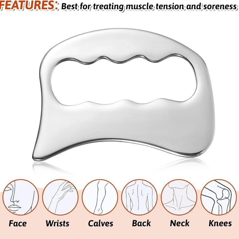 Stainless Steel Gua Sha Massage Tool Rust Resistant Scraping Massager for Deep Tissue Massage Post Exercise Recovery