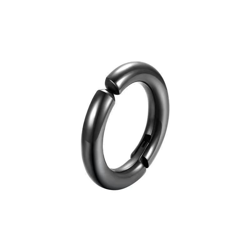 Titanium Steel Ear Hook Men's Ear Ring Without Ear Hole, No Piercing Ear Bar, Round Ear Stud, Circular Shape