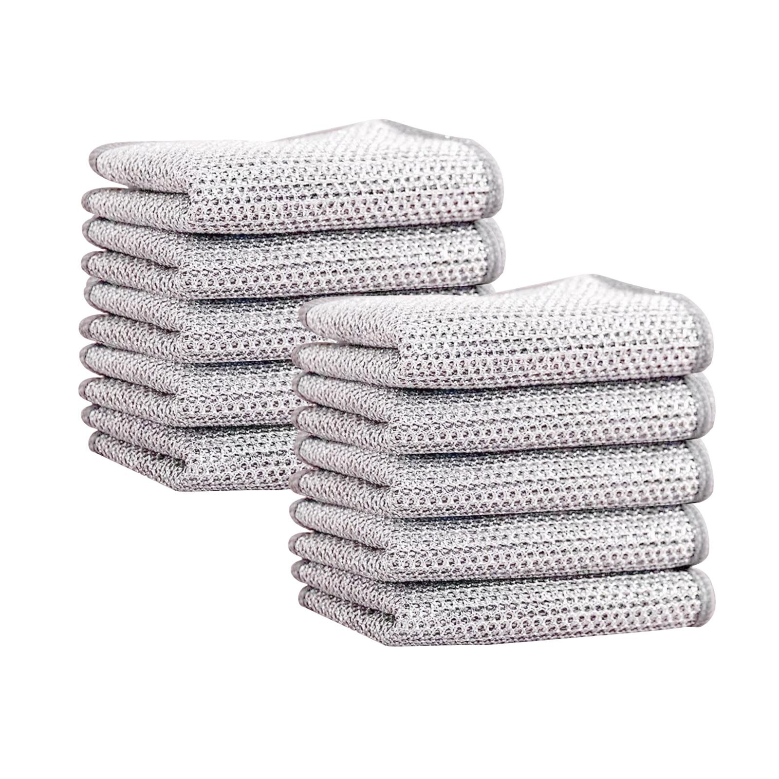 

Multi-Layer Silver Fiber Kitchen Cleaning Cloths Set for Dishwashing and Oil Removal Durable and Non-Sticky Surface Cleaning Towels for Home Use One Size