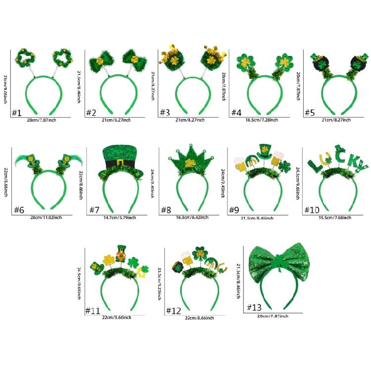 Irish Shamrock Headband Multiple Type Saint Patricks Day Headband for Adult