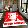 Red Johnny Hallyday Print Carpet suitable as a non-slip mat for the living room or bedroom sofa
