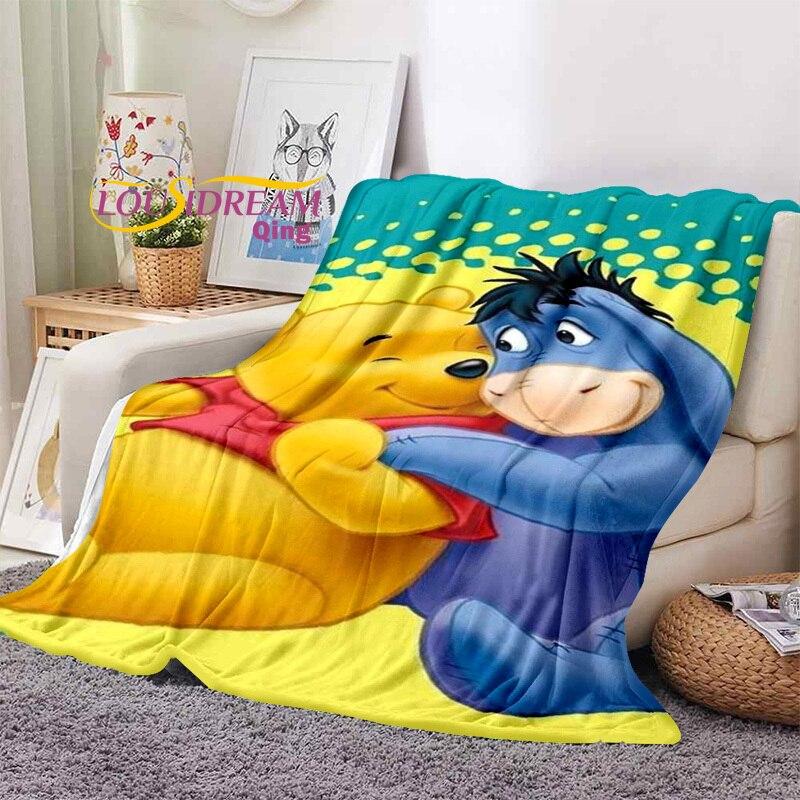 Winnie the Pooh Printed Blanket Flannel Blanket Bed Throw Soft Cartoon Printed Bedspread Bedspread Sofa Blanket