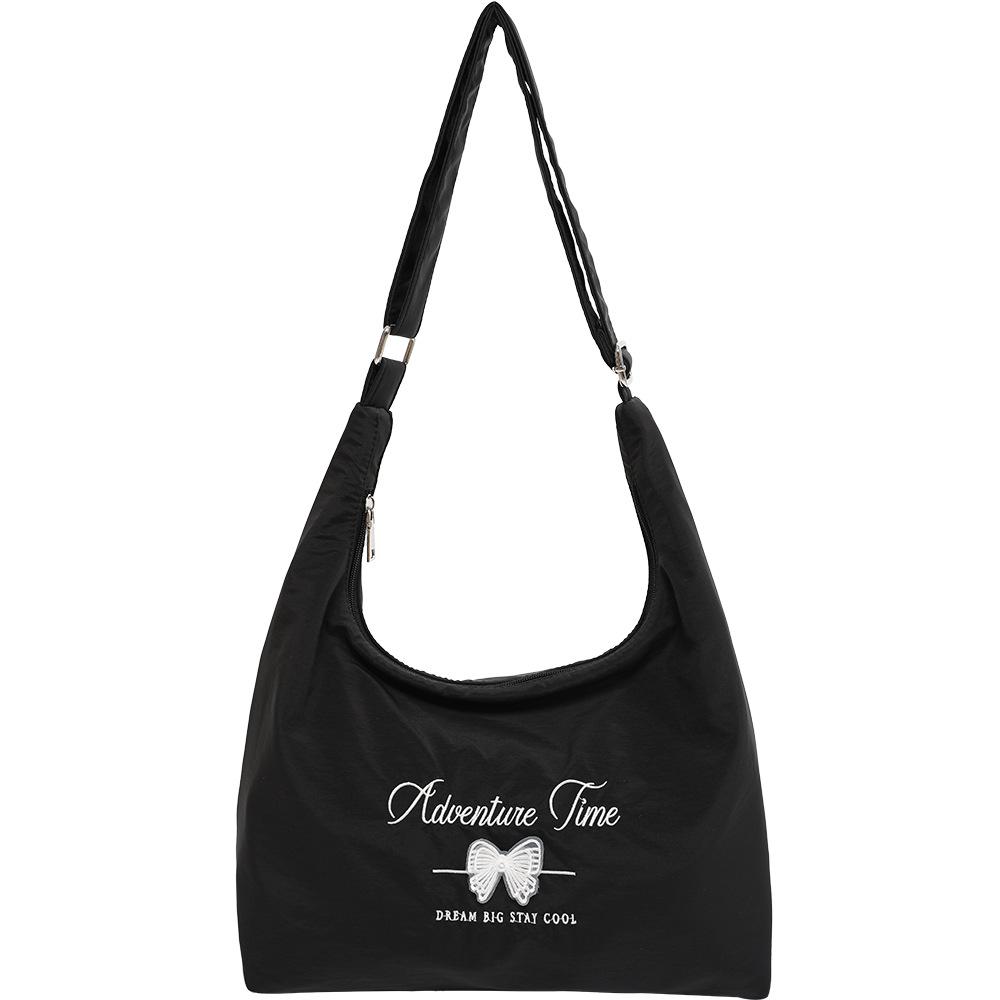 

bag niche canvas bag messenger bag women s summer small fresh sweet large capacity shoulder bag tote bag чорний
