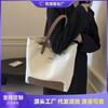 Original Design Simple High-end Commuter Canvas Tote Literary and Casual Versatile Student Portable Shoulder Bag