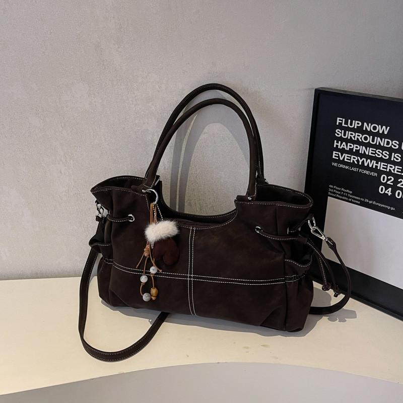 IELGY Retro Niche Motorcycle Style Handbag Commuter Shoulder Underarm Tote Bag No Pendant