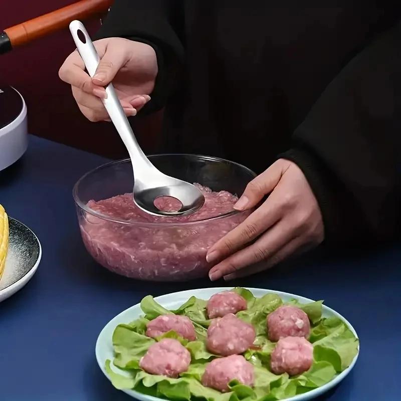 1 Pc 304 Stainless Steel Meatball Spoon Hand Squeeze Meatball Spoon Squeeze Maker Spooner Meatball Maker Kitchen Gadgets