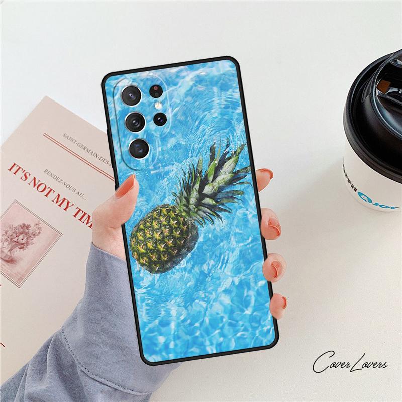 Summer Fruit Pineapple Phone Case For Samsung Galaxy S24 S25 S23 S22 Ultra Note 10 20 Plus S20 S21 FE Cover