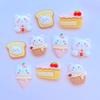 10 Stück Neue Süße Cartoon-Kuchen-, Eiscreme-Serie Flache Rückseite Harz-Cabochons Scrapbooking DIY Schmuck Basteldekoration Zubehör