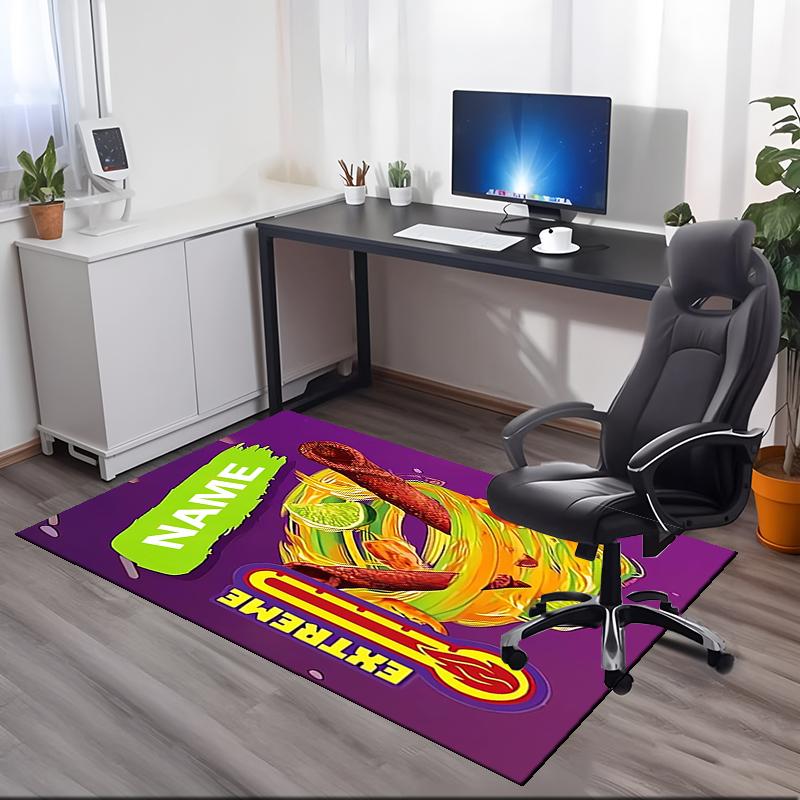 Tappeto Stampato Takis Fuego con Nome Personalizzato, per Sedia da Ufficio Soggiorno Camera da Letto Cucina Decorazioni Regali.