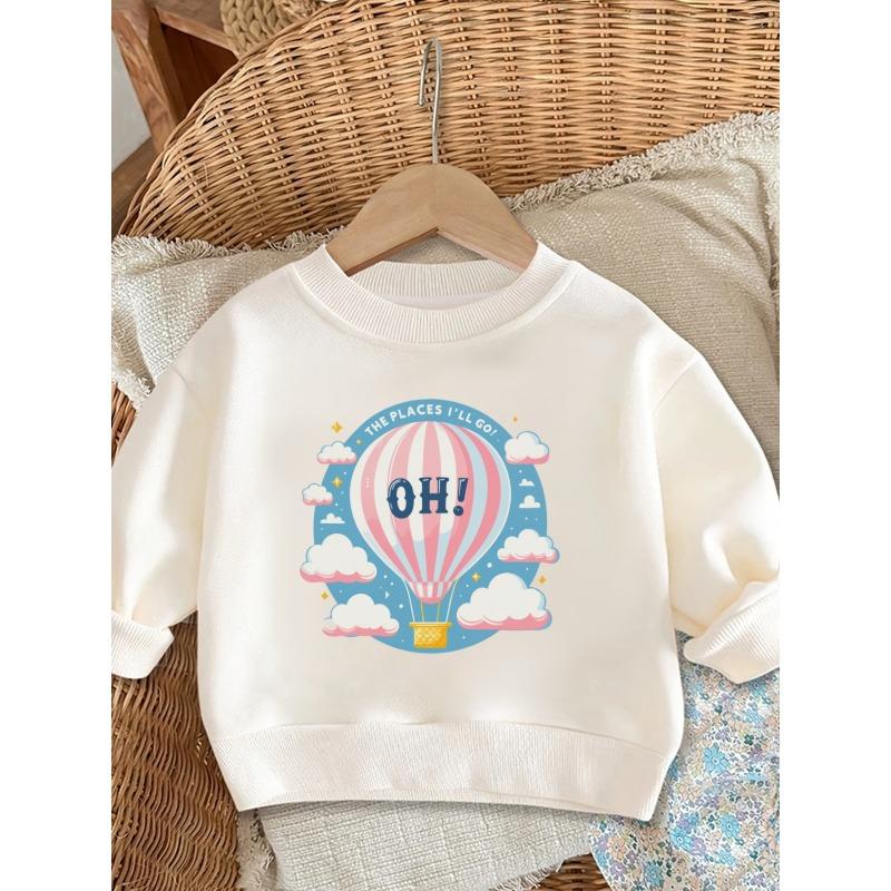 European sizes A Brightly Colored Print Pattern, a Comfortable And Skin-Friendly Round-Neck Sweatshirt for Baby Kids, Perfect for Everyday Wear