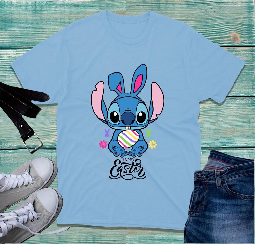 Happy Easter TShirt Easter Bunny Lilo Stitch Eggs Hunting Unisex Top S