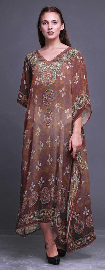 Phagun Floral Ethnic Womens Long Beach Kaftan Beachwear Bikini Coverup Maxi