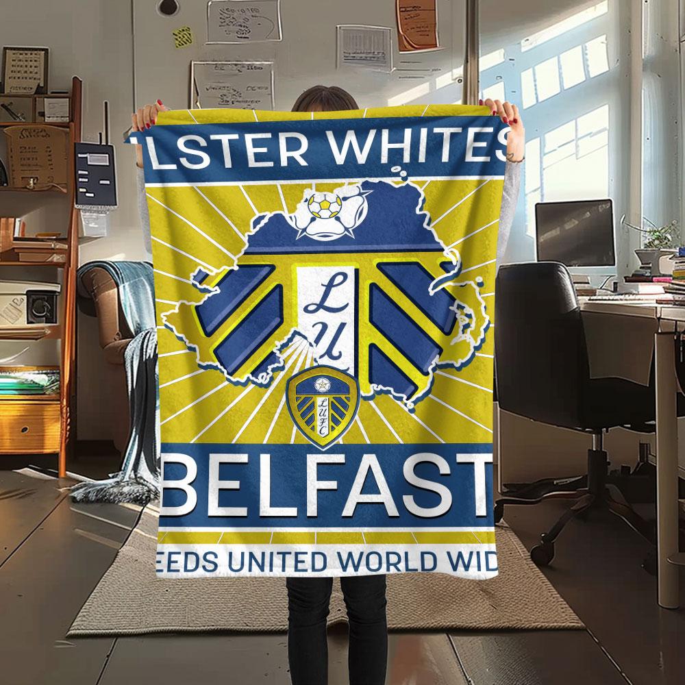 LUFC Logo Blanket, High Quality Comfortable for All Seasons, Home Decor, Warmth and Comfort