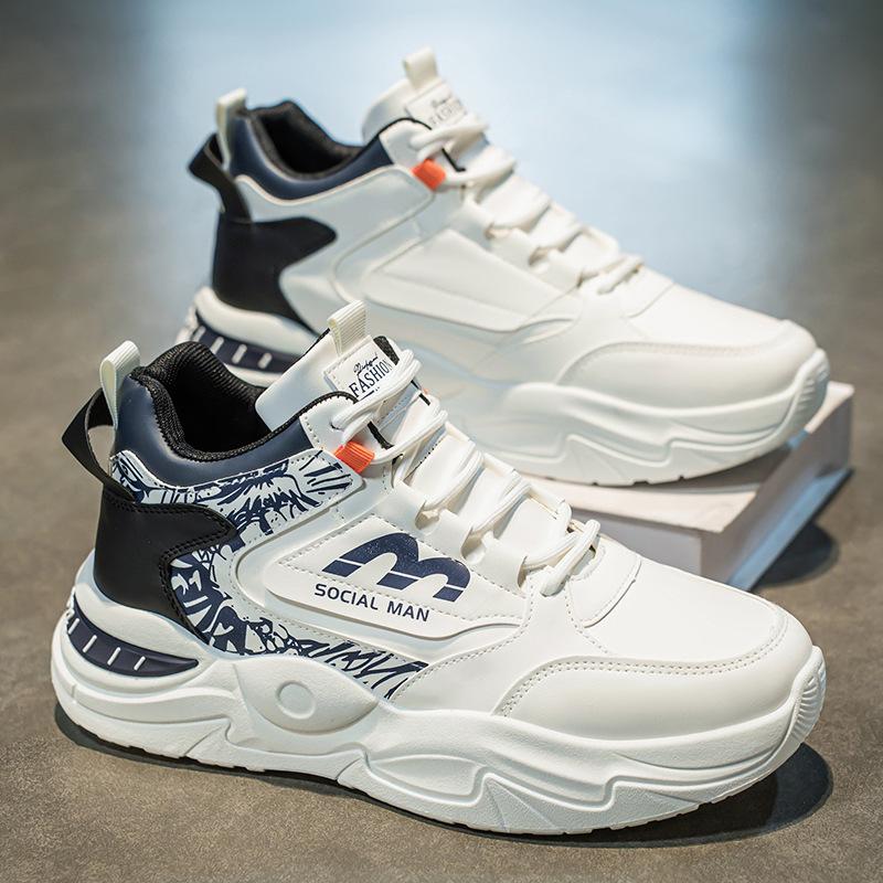 

Autumn men s shoes new breathable high-top little white shoes men s sports shoes trendy versatile platform casual dad trendy shoes 39