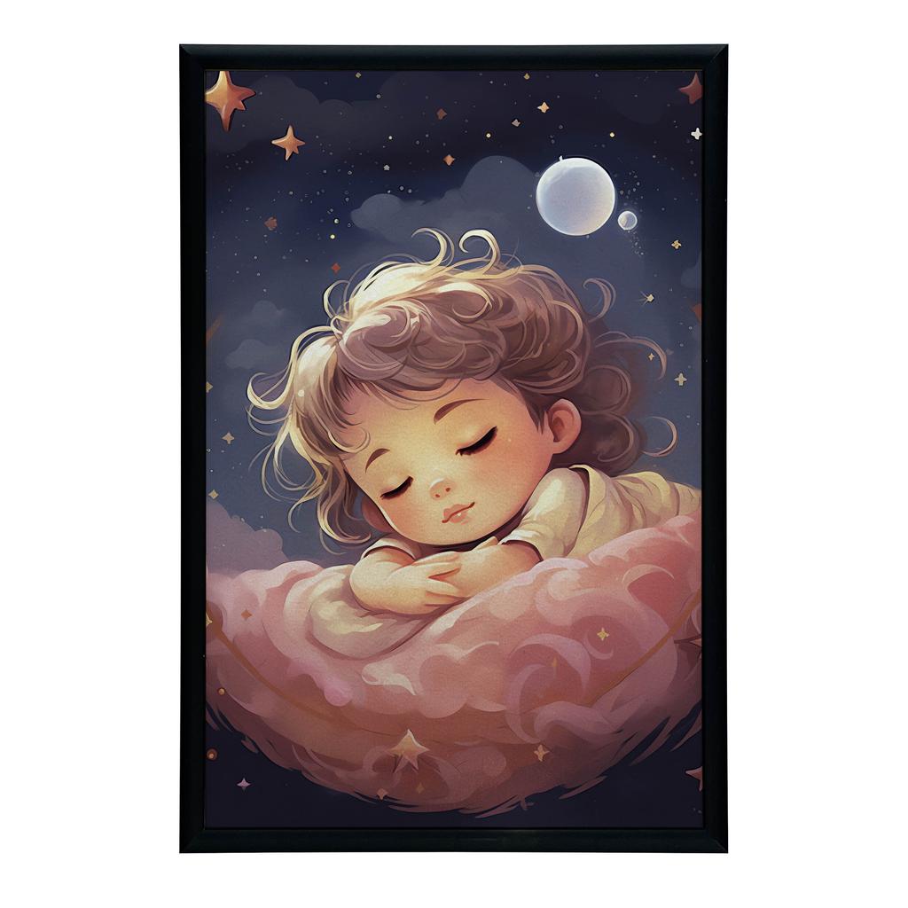 Plakat Marzenie Na Różowej Chmurze Plakat Marzenie Na Różowej Chmurze, 40X50 Cm, Rama Aluminiowa Czarna, Papier Matowy 230 Gsm