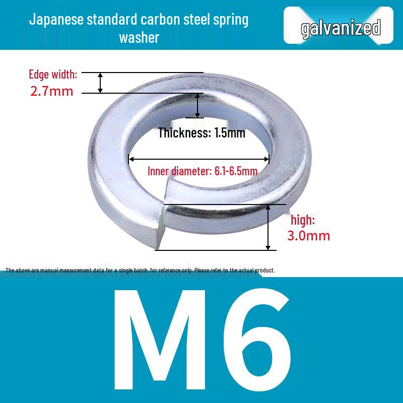 Stainless Steel & Blackened Carbon Steel Spring Washers (M1.6-M42) Elastic Open Washers