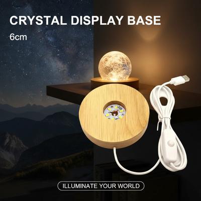Wood Desktop Decorative Lights, Night Light, Wooden LED, USB Display, Display Stand, Lamp Holder, Art Ornament