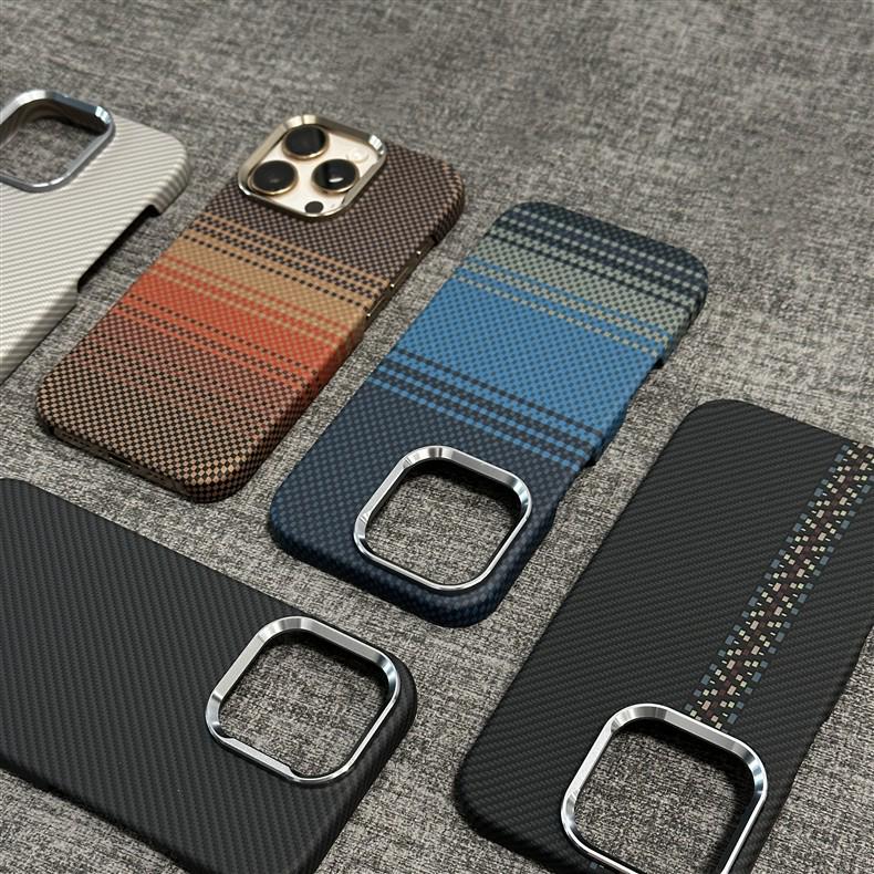 Kevlar Carbon Fiber Texture Magnetic Case for iPhone 17 Pro Max