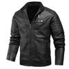 Men S Vintage Pu Leather Jacket Fleece Lined Thick Outerwear