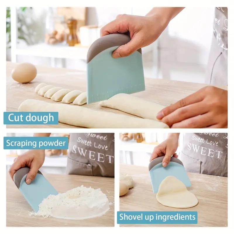1PCS Multifunctional Plastic Scraper Baking Double Scale Trapezoidal Cutting Knife Household Pp Flour Dough Rice Noodle Cutting Knife