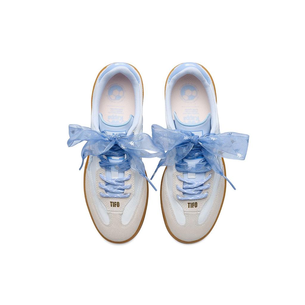 Kappa Tifo Back-To-Back Exquisite Versatile Training Shoes Trendy Classic Thin Sole Low-Top Skate Shoes Women Sneaker White Blue K0F45CC70-0106