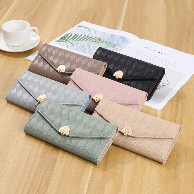 Long Wallet Women's Zipper Buckle Multiple Card Slots Women's Large Capacity Folding Handbag