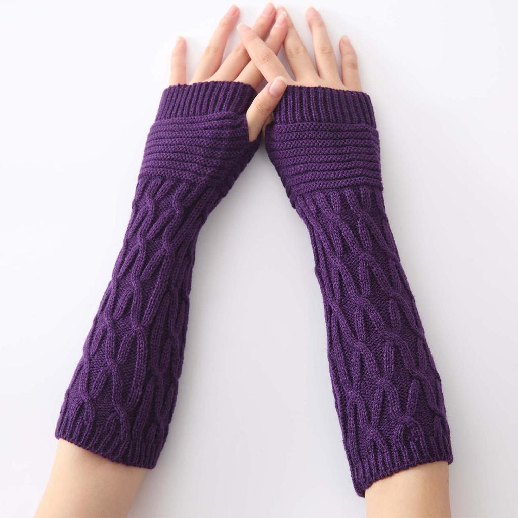 Wool Gloves New Autumn and Winter Knitted Fingerless Sleeves for Men and Women Warm Pile Wristbands Fake Sleeves