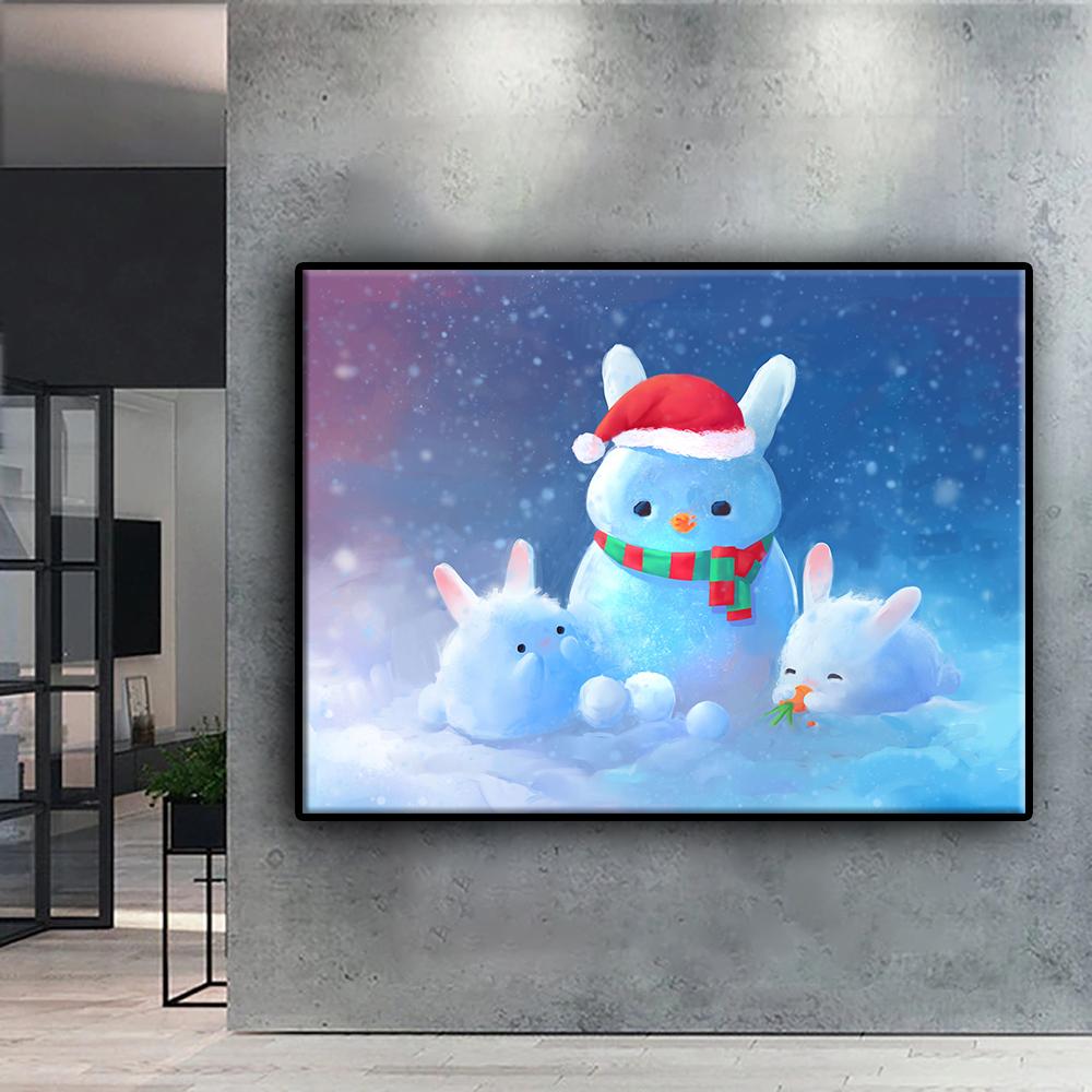 Vollständiges 5D-Diamantgemälde zum Selbermachen, Weihnachtsbaum, Weihnachtsmann, Schneemann, 5D-Diamantgemälde