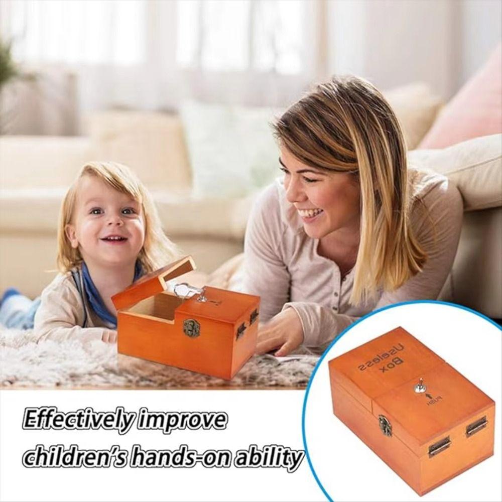 Holzfarbe Nutzlose Box Lass Mich In Ruhe Holz Nutzlose Box Kreative Elektronische Nutzlose Box Kinderspielzeug