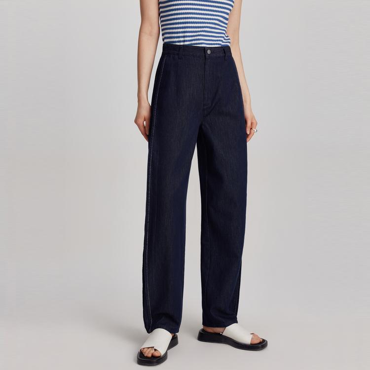 Elle Straight Leg High Waist Loose Wide Leg Jeans Women jeans Denim-Blue EQ47678