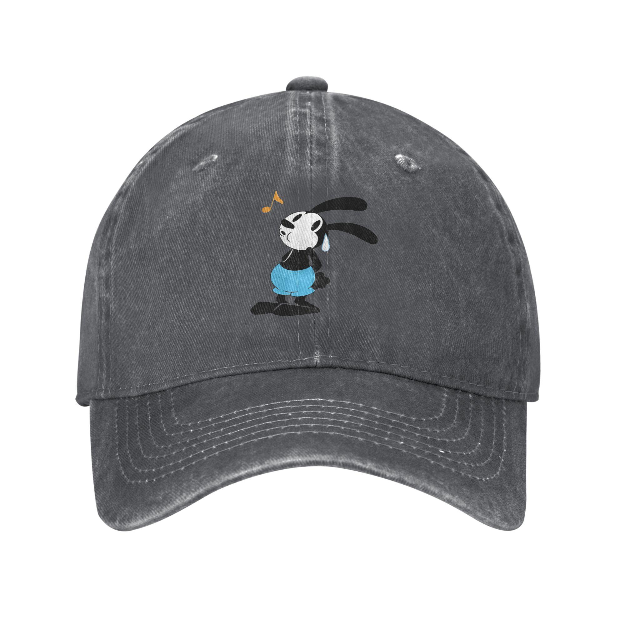 Nervous Oswald Washed Denim Cap Casual Baseball Caps Adjustable Hat Summer Unisex Baseball Hats One Size