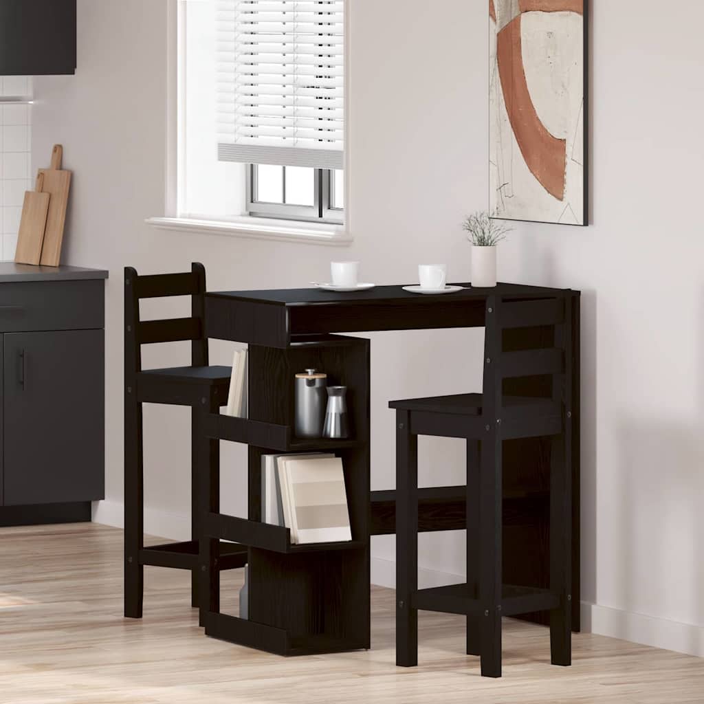 Bar Table in Black Oak Look 100 x 48 x 101.5 cm Engineered Wood