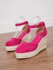 Eleganti Sandali Zeppa Donna a Punta Chiusa: Suola Spessa, Plateau Impermeabile, Design Espadrille, Cinturino alla Caviglia