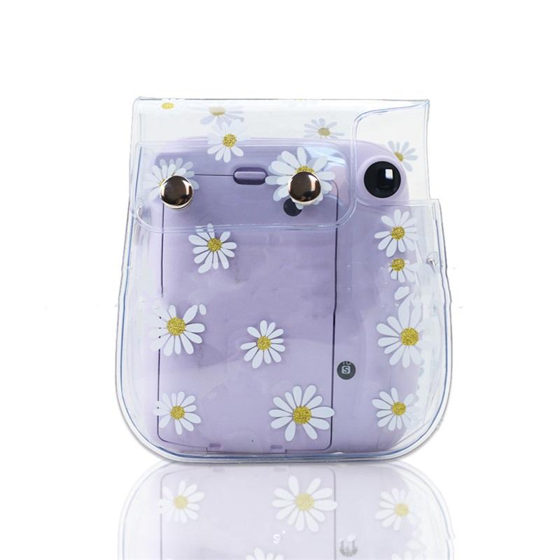Instant Camera Bag for Mini8 9 11 Transparent Daisy Print Universal Portable Camera Bag