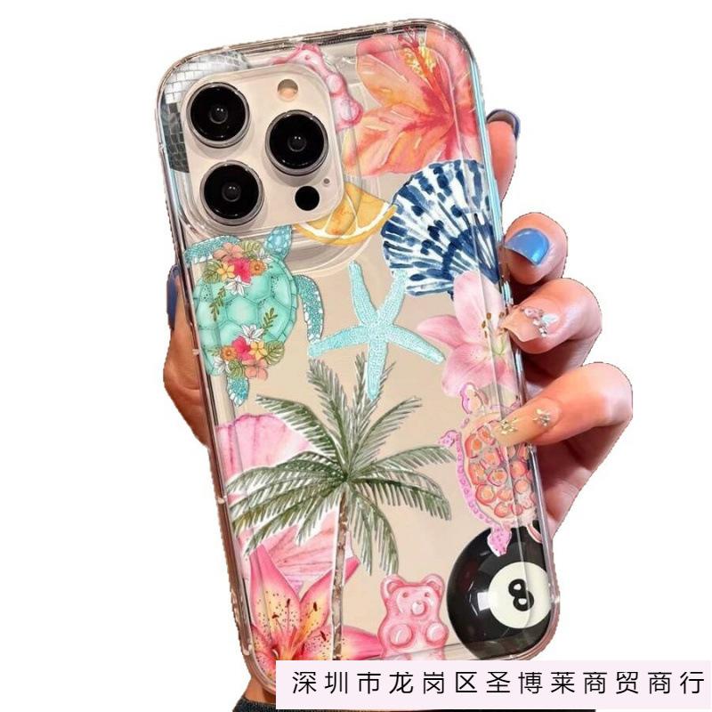 Coconut Turtle Suitable for Apple 16promax mobile phone case 15plus airbag 14 transparent 13 cartoon 12 Europe and America 11