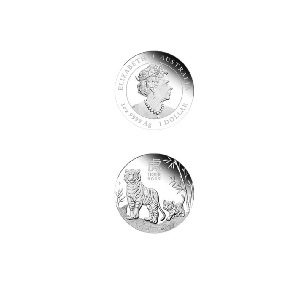 Metal 2022 Año Animal del Zodiaco Conmemorativo Moneda Tallados Finos Textura Clara Portátil Multiusos Artesanía Conmemorativa Decoración del Hogar