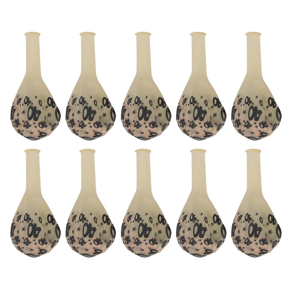 10Pcs Latex Transparent Balloon with Nnumber 40 Pattern for Birthday Party Wedding Anniversary Decorate