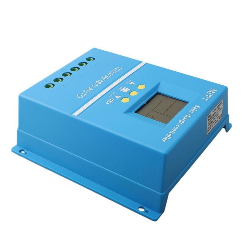 High Efficiency 60A Solar Controllers Auto Detects 12V/24V Systems Waterproof ABS Construction Real Time LCD Monitoring
