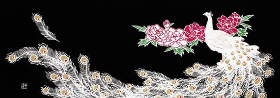 

Dyeing Anbo Hand Towel Peacock Authentic Dyed Cotton Tokuoka Made in Japan 35cm x 100cm White Black 100% чёрный