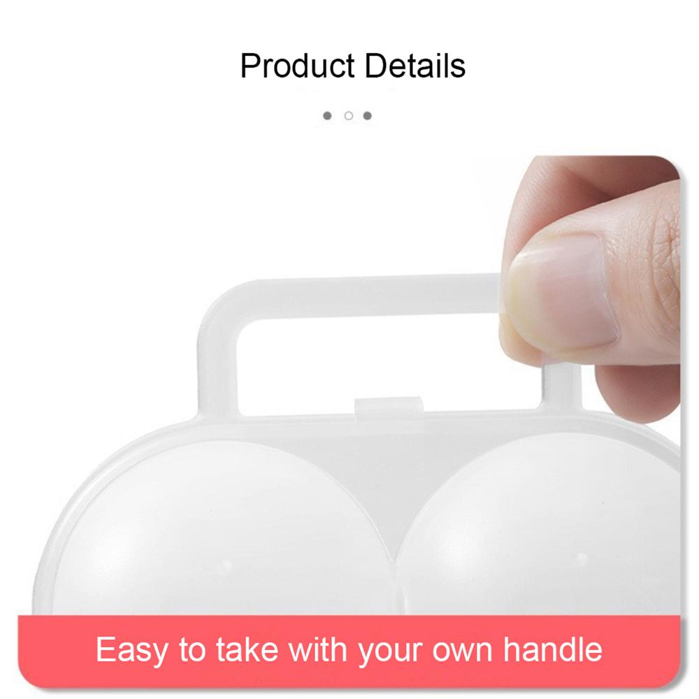 Portable Egg Storage Box 2 Grids Plastic Durable Egg Storage Container Save Space Refrigerator Egg Dispenser With Fixed Handle