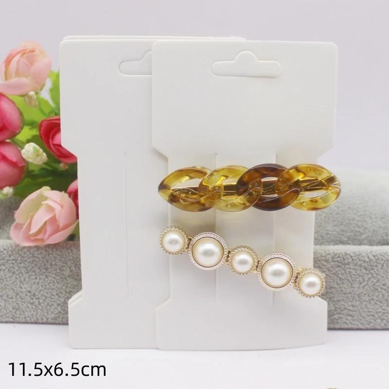 50pcs white/black/kraft paper series hair clip necklace packaging card