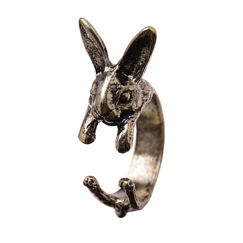 BLUELANS RINGS Anel de dedo vintage com abertura média, coelho, joias para casais, presente de aniversário