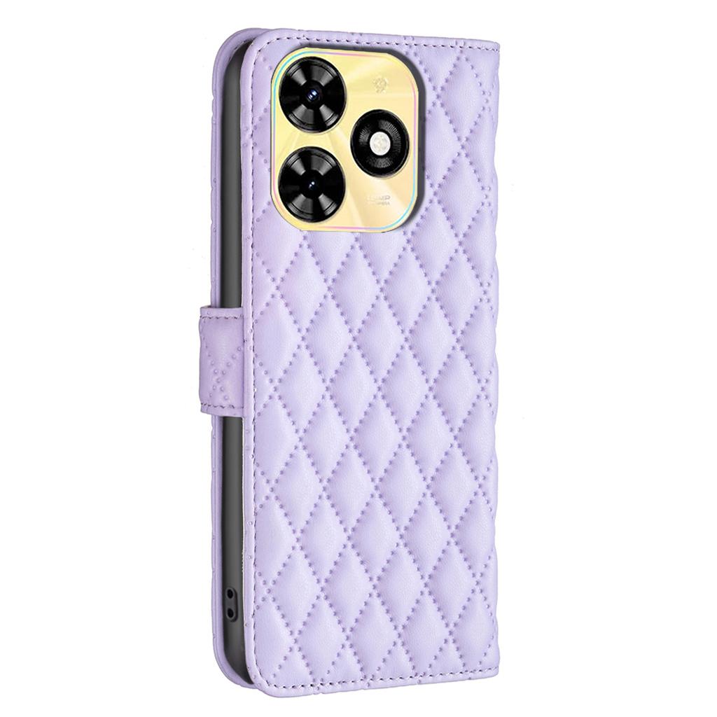 For Infinix Smart 8 4G Wallet Leather Case Rhombus Grid Pattern