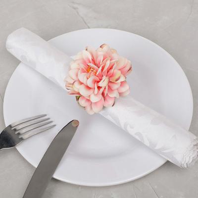 Artificial Flower Napkin Ring Farmhouse Rustic Jute Rope Dinner Napkin Holder Buckle Birthday Wedding Party Hotel Restaurant Table Decoration