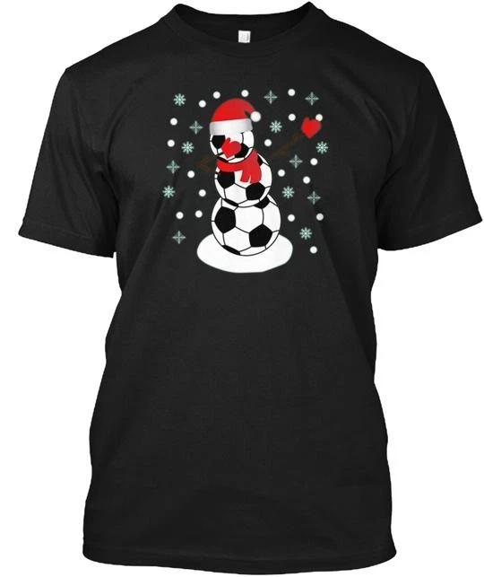 Soccer Snowman Dabbing Funny T-shirt Made in the USA Size S to 5XL M
